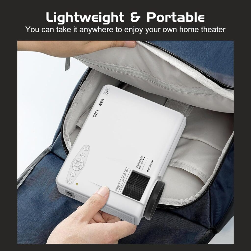Mini Projector with Projector Screen, Full HD 1080P Portable 8