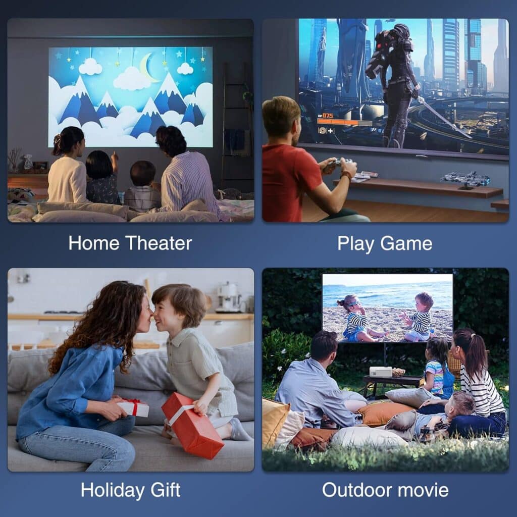 Native 1080P Projector with 5G WiFi Bluetooth and Tripod 8