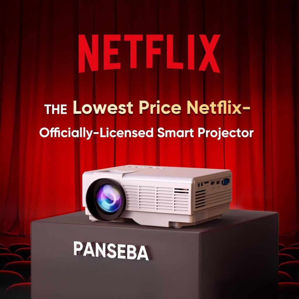 [Netflix Officially Licensed] PANSEBA Smart Mini Projector with 5G WiFi and Bluetooth 2