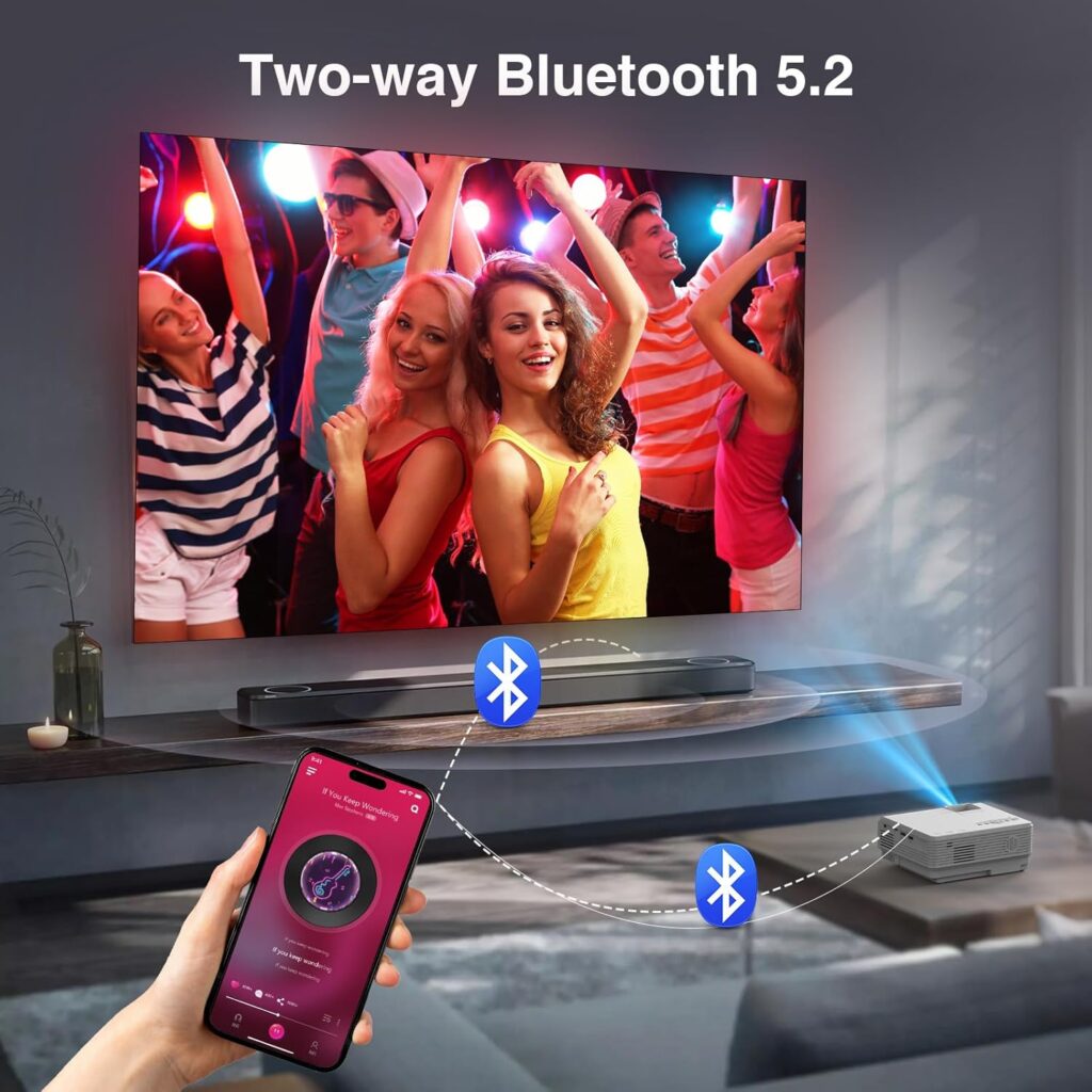 [Netflix Officially Licensed] PANSEBA Smart Mini Projector with 5G WiFi and Bluetooth 4