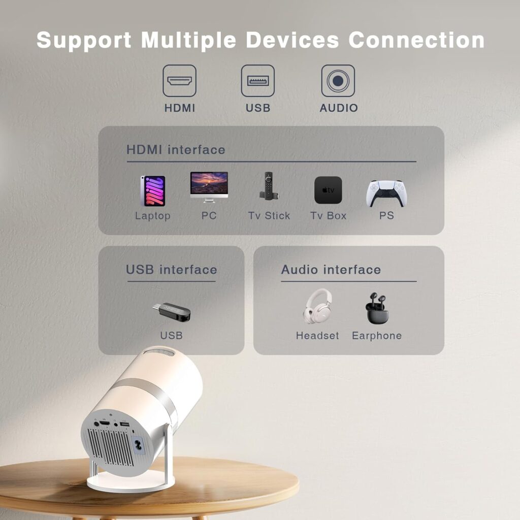 PANSEBA 270°Adjustable Smart Mini Projector7